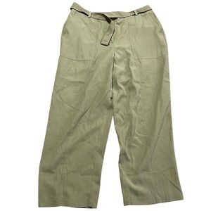 NWT Belted Nine West High-Waist Flat Front Pants Size XL Baggy Relaxed Office
